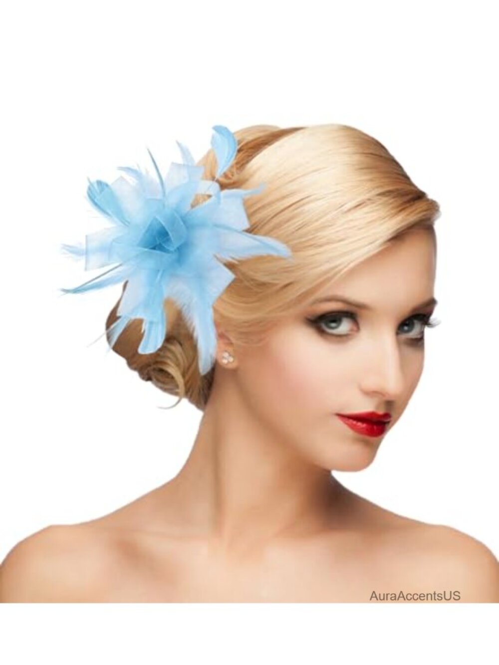 Vintage Floral Fascinator Hat Mesh Headpiece for Derby Wedding Cocktail